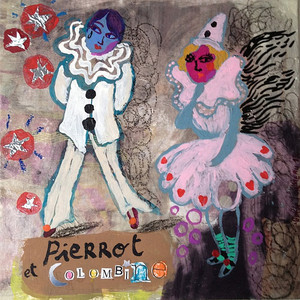 Pierrot et colombine peinture artiste contamporaine souvenir d'enfance déguisement couple amoureux à paris