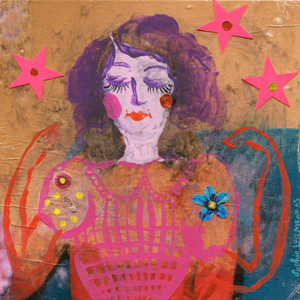 la-tete-dans-les-etoiles-magicienne-conte-desuet-jeu-joie-plenitude-peinture-art-contemporain-acrylique-et-collage-yeux-clos-reve-pommettes-vie-interieur-artiste-paris-fleur-bleue-rose-rouge