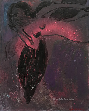 en_debut_d_après_minuit-peinture-sophie-lormeau-painting-woman-night-angel-black-ange-noir-sophielormeau-lover-amoureuse-in-lovecontemporary-art-artist-contemporain-tableau-peinture-acrylic-
