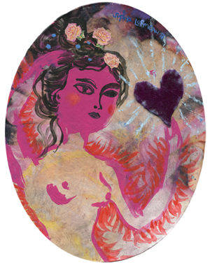 amour-fou-peinture-verre-globe-concave-sophie-lormeau-sophielormeau-painting-peinture-lady-femme-in-love-lover-amoureuse-portrait-contemporary-art-artist-contemporain-tableau-peinture-acrylic